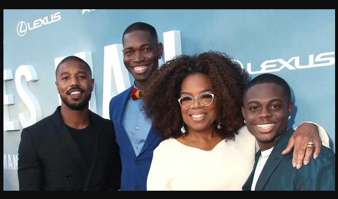 Executive producers Michael B. Jordan & Oprah Winfrey step out for the premiere of David Makes Man.